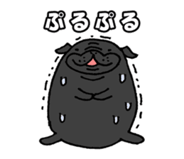 Japanese Black pugs sticker #3947130