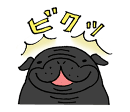 Japanese Black pugs sticker #3947131