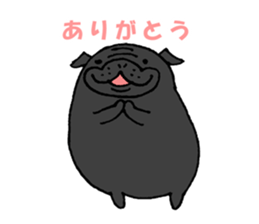 Japanese Black pugs sticker #3947133