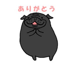 Japanese Black pugs sticker #3947133