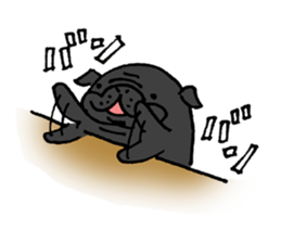 Japanese Black pugs sticker #3947134