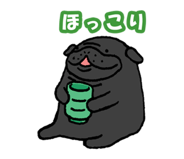 Japanese Black pugs sticker #3947138