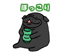 Japanese Black pugs sticker #3947138
