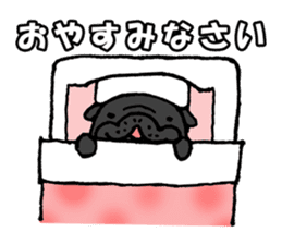 Japanese Black pugs sticker #3947140