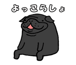 Japanese Black pugs sticker #3947142