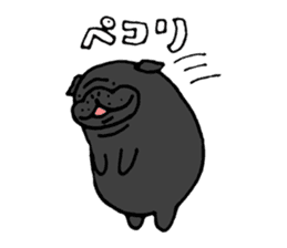 Japanese Black pugs sticker #3947150