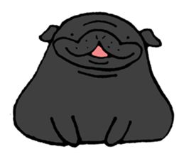 Japanese Black pugs sticker #3947151