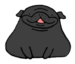 Japanese Black pugs sticker #3947151