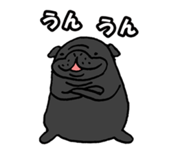 Japanese Black pugs sticker #3947152
