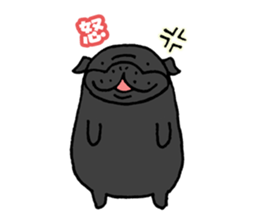 Japanese Black pugs sticker #3947154