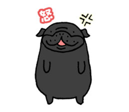 Japanese Black pugs sticker #3947154