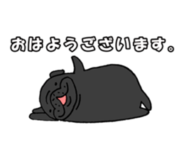 Japanese Black pugs sticker #3947156