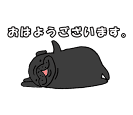 Japanese Black pugs sticker #3947156
