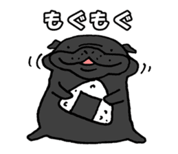 Japanese Black pugs sticker #3947160