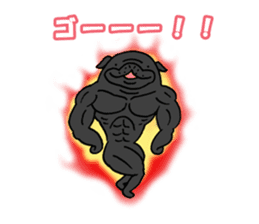 Japanese Black pugs sticker #3947163