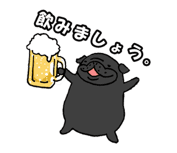 Japanese Black pugs sticker #3947164