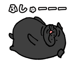 Japanese Black pugs sticker #3947165
