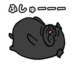 Japanese Black pugs sticker #3947165