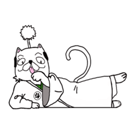 Topknot cat-like sticker #3949337