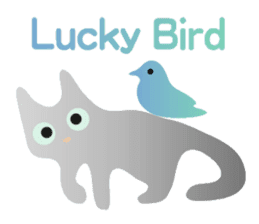 lucky blackcat kuro and silvercat guin sticker #3949488