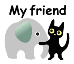 lucky blackcat kuro and silvercat guin sticker #3949489