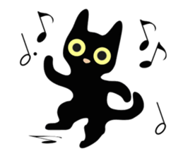 lucky blackcat kuro and silvercat guin sticker #3949490