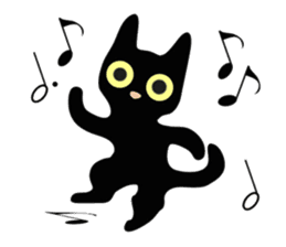 lucky blackcat kuro and silvercat guin sticker #3949490