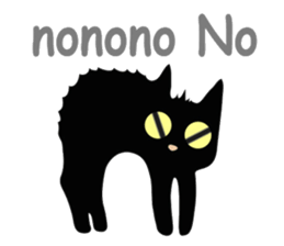 lucky blackcat kuro and silvercat guin sticker #3949508