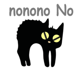 lucky blackcat kuro and silvercat guin sticker #3949508