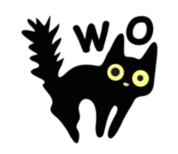 lucky blackcat kuro and silvercat guin sticker #3949511