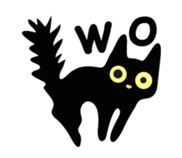 lucky blackcat kuro and silvercat guin sticker #3949511