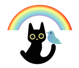 lucky blackcat kuro and silvercat guin sticker #3949521