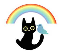 lucky blackcat kuro and silvercat guin sticker #3949521