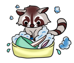 Cheerful raccoon sticker #3949588