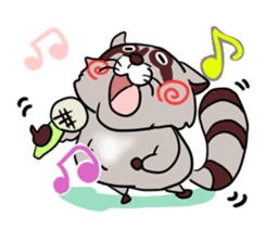 Cheerful raccoon sticker #3949589