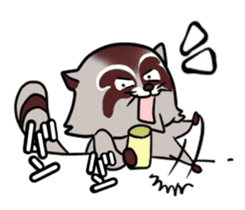 Cheerful raccoon sticker #3949601