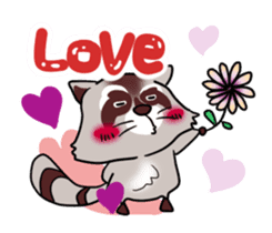Cheerful raccoon sticker #3949604