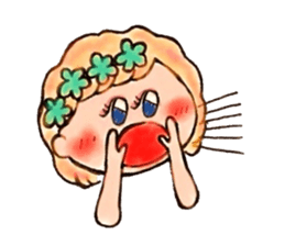 The girl that flower is pretty sticker #3949956