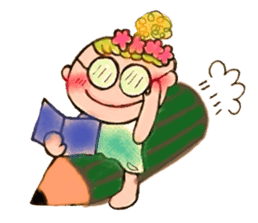 The girl that flower is pretty sticker #3949962