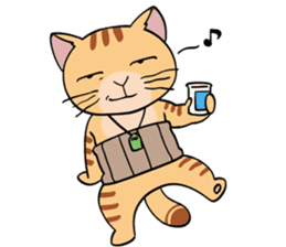 Let's communicate with oyaji-cat sticker #3952410