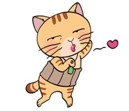 Let's communicate with oyaji-cat sticker #3952416