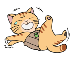 Let's communicate with oyaji-cat sticker #3952428