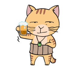 Let's communicate with oyaji-cat sticker #3952430