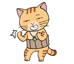 Let's communicate with oyaji-cat sticker #3952433