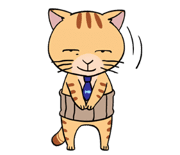 Let's communicate with oyaji-cat sticker #3952438