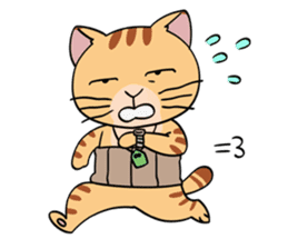 Let's communicate with oyaji-cat sticker #3952440