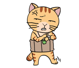 Let's communicate with oyaji-cat sticker #3952441