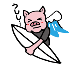 The pig surfing sticker #3953027