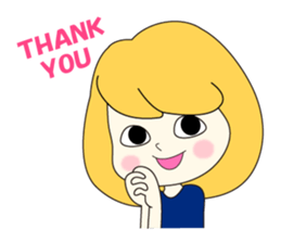 Girl and rabbit that has a bitter tongue sticker #3953051