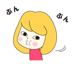 Girl and rabbit that has a bitter tongue sticker #3953053